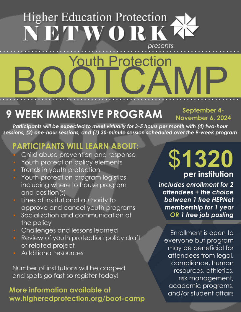 boot camp flier with dates and objectives